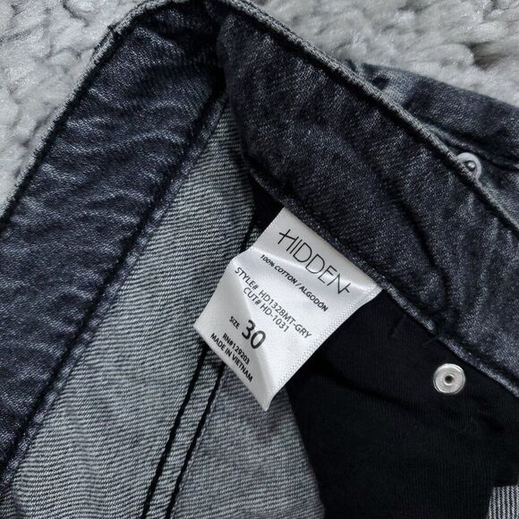 Hidden Zoey Mom Tapered Jeans Ripped High Rise Gray Busted Knee Size 30 - Picture 6 of 10